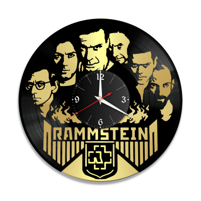 Часы настенные "группа Rammstein, золото" из винила, №5