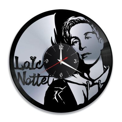 Часы настенные "Лоик Нотте (Loïc Nottet), серебро" из винила, №2