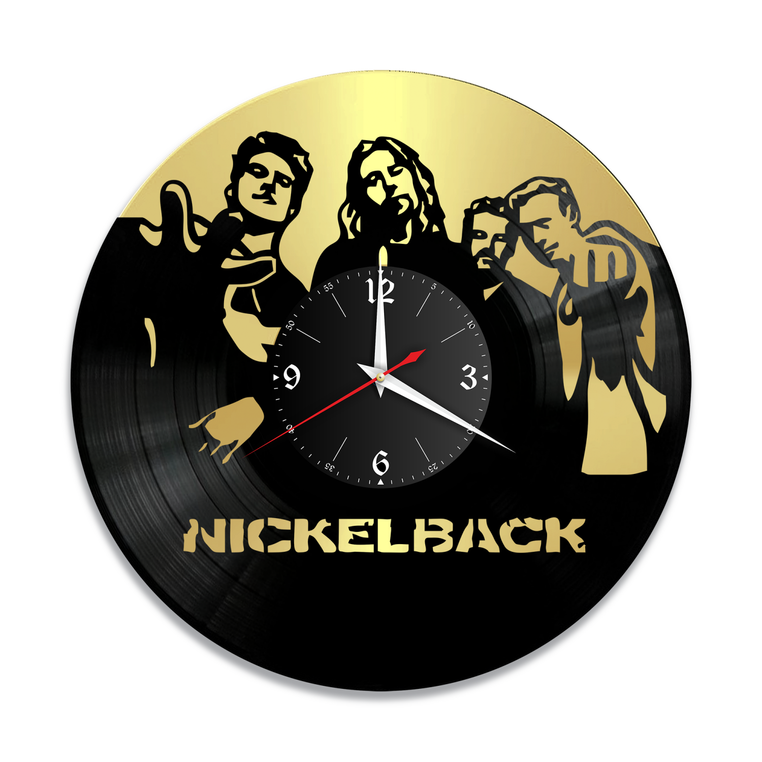 Часы настенные "группа Nickelback, золото" из винила, №1 VW-10125-1