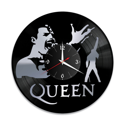 Часы настенные "группа Queen, серебро" из винила, №6