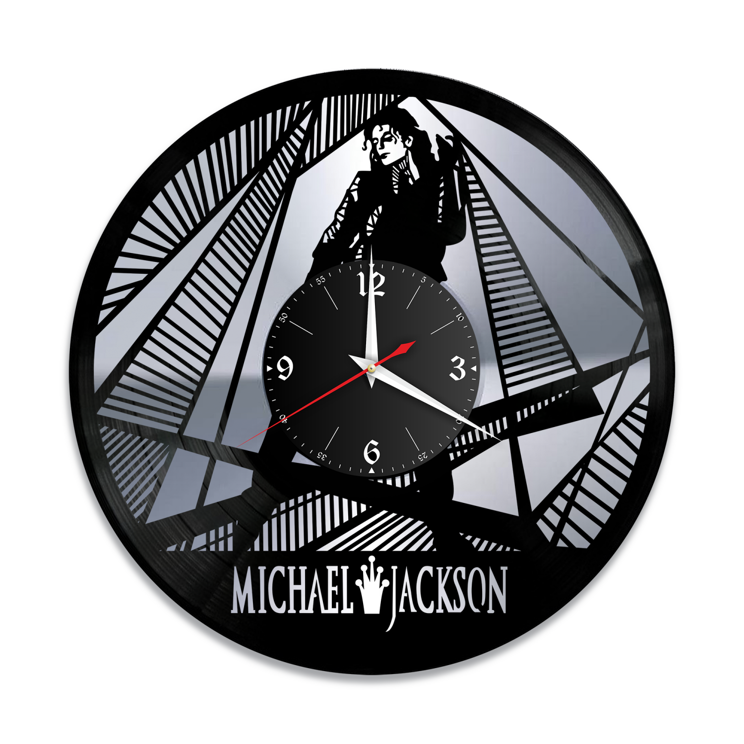 Часы настенные "Майкл Джексон, серебро" из винила, №4 VW-10237-2