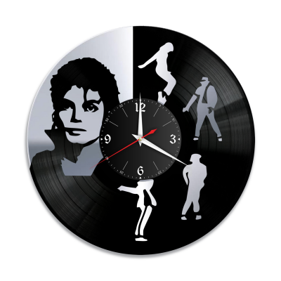 Часы настенные "Майкл Джексон, серебро" из винила, №2