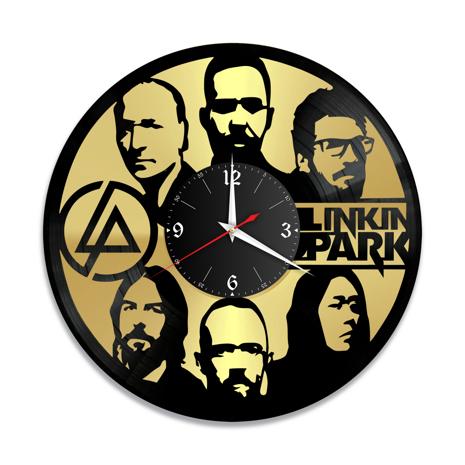 Часы настенные "группа Linkin Park, золото" из винила, №5 VW-10113-1