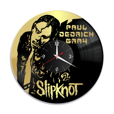 Часы настенные "группа Slipknot (Пол Грэй), золото" из винила, №6