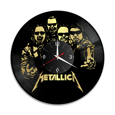 Часы настенные "Metallica, золото" из винила, №6