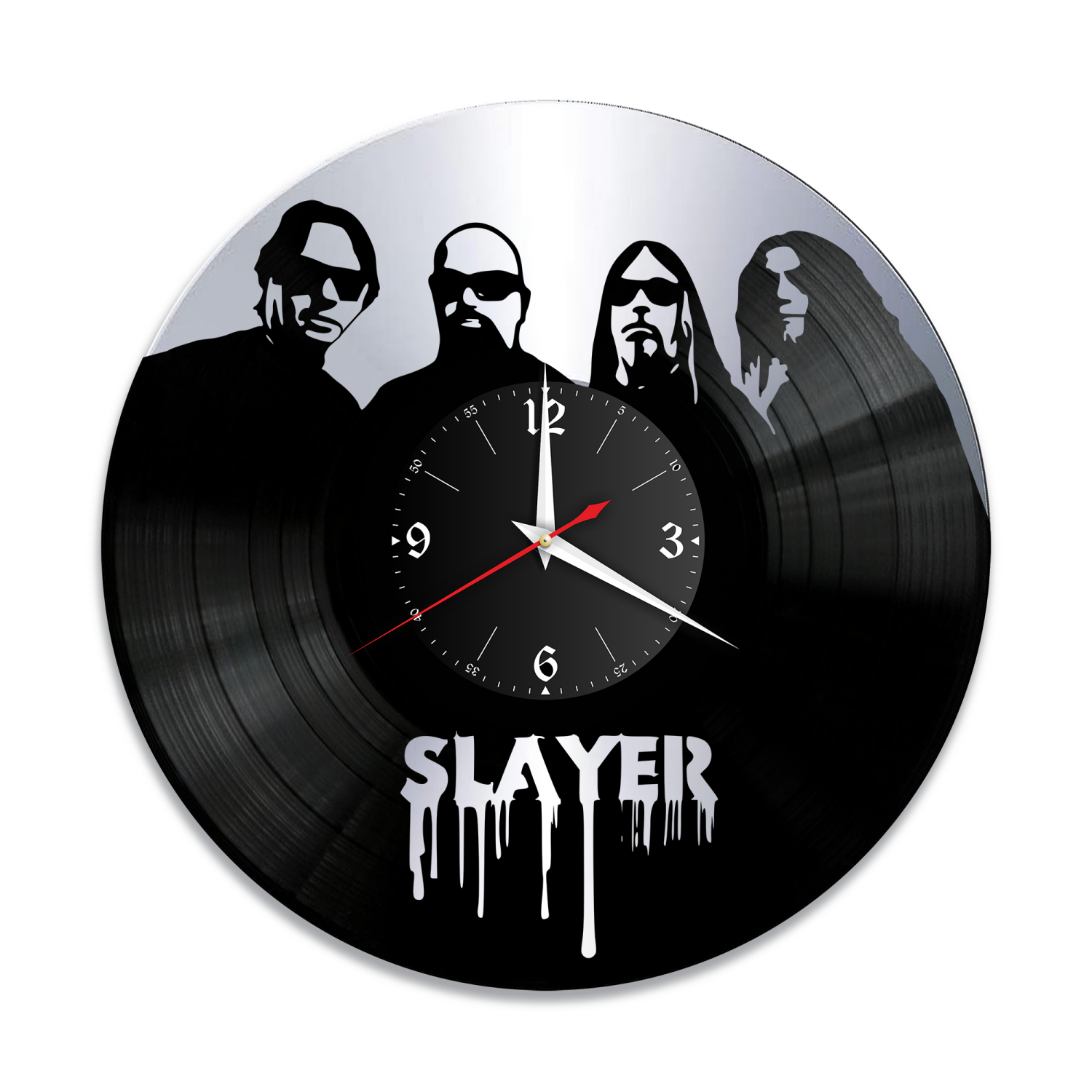 Часы настенные "группа Slayer, серебро" из винила, №1 VW-10161-2