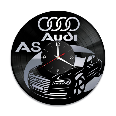 Часы настенные "Audi A8, серебро" из винила, №6