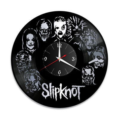 Часы настенные "группа Slipknot, серебро" из винила, №2