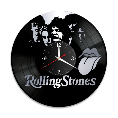 Часы настенные "группа Rolling Stones, серебро" из винила, №3
