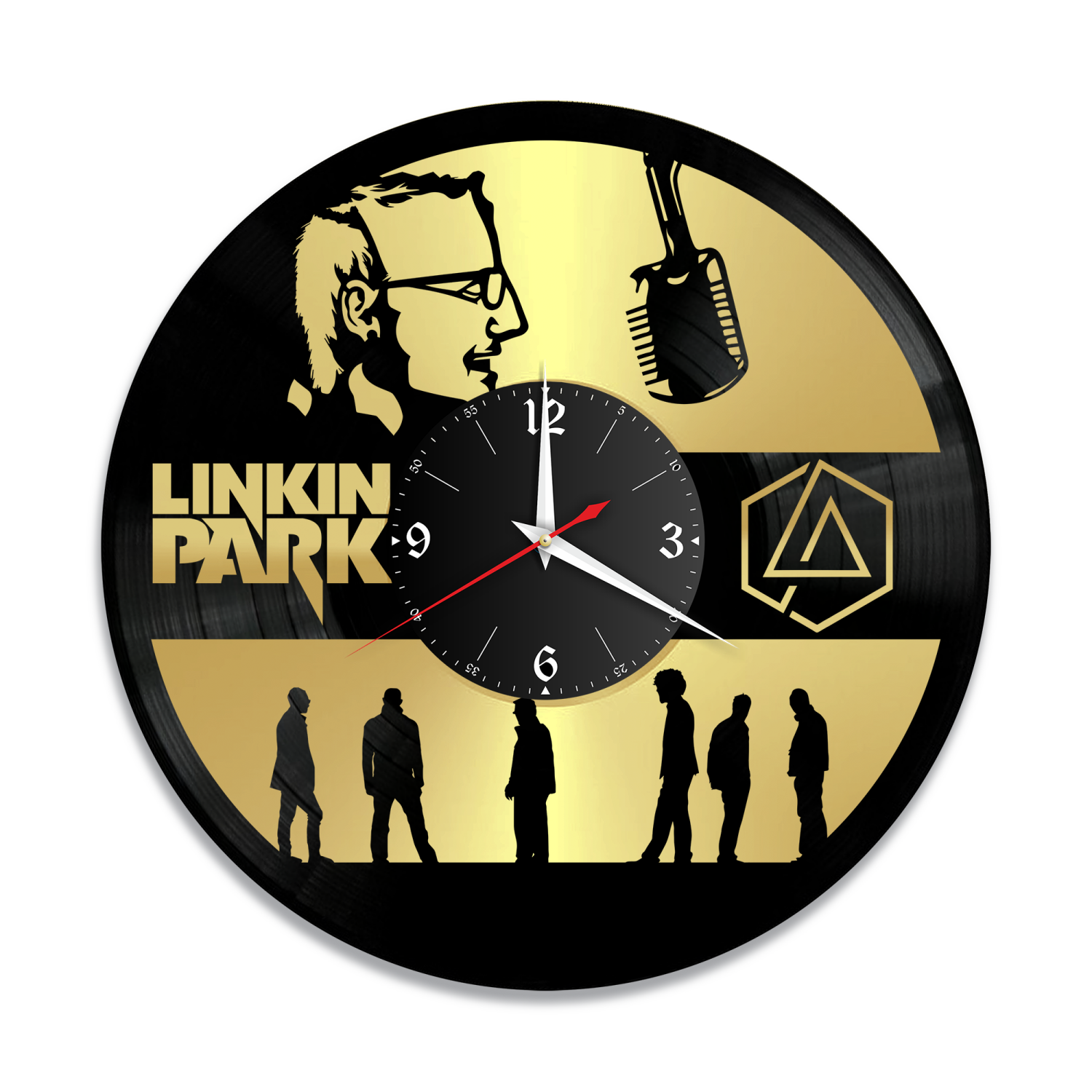 Часы настенные "группа Linkin Park, золото" из винила, №2 VW-10110-1