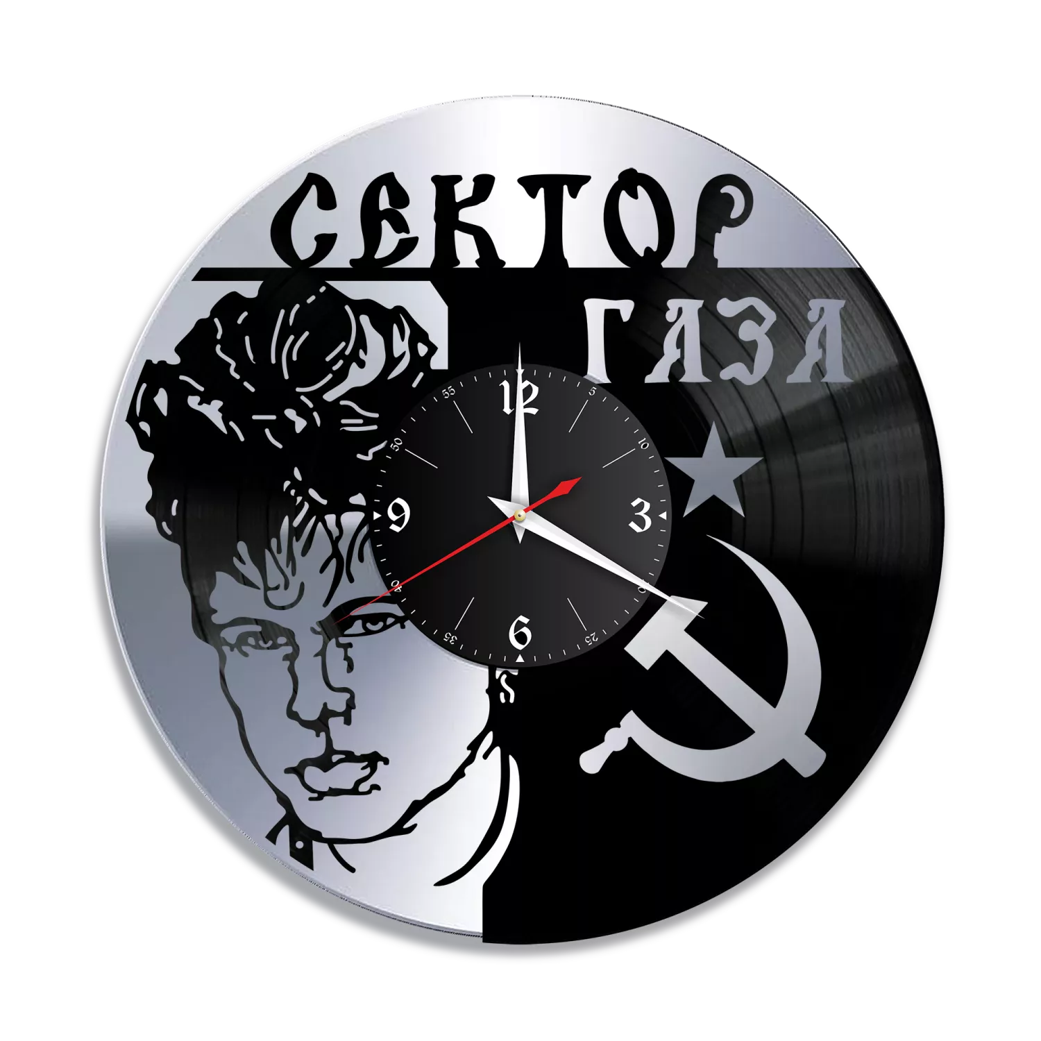Часы настенные "группа Сектор Газа, серебро" из винила, №1 VW-10063-2