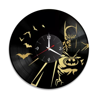 Часы настенные "Бэтмен (Batman), золото" из винила, №2