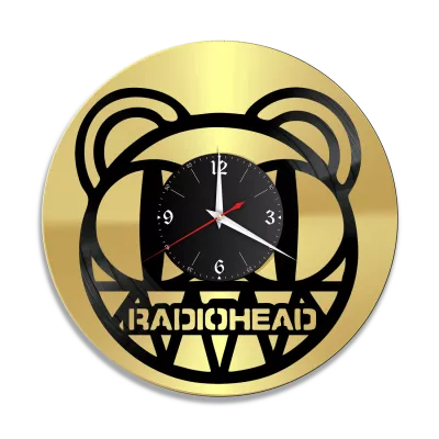 Часы настенные "группа Radiohead, золото" из винила, №2