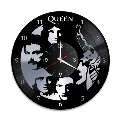 Часы настенные "группа Queen, серебро" из винила, №5
