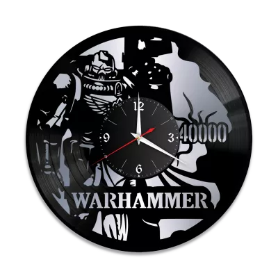 Часы настенные "Warhammer 40000, серебро" из винила, №2