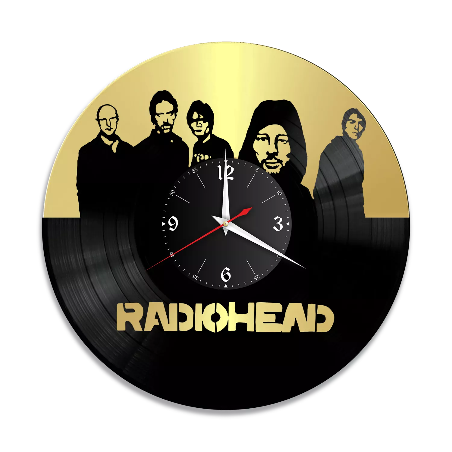 Часы настенные "группа Radiohead, золото" из винила, №1 VW-10143-1