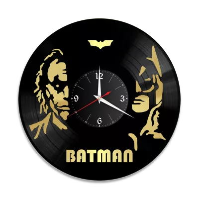 Часы настенные "Бэтмен (Batman), золото" из винила, №1