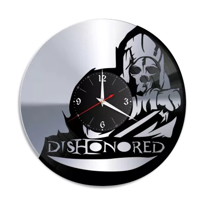 Часы настенные "Игра Dishonored, серебро" из винила, №1