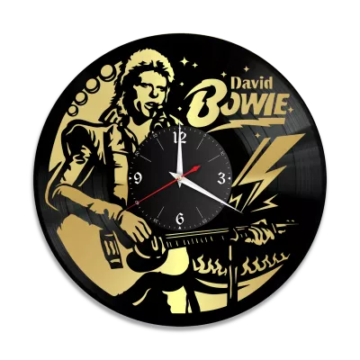 Часы настенные "David Bowie (Дэвид Боуи), золото" из винила, №1