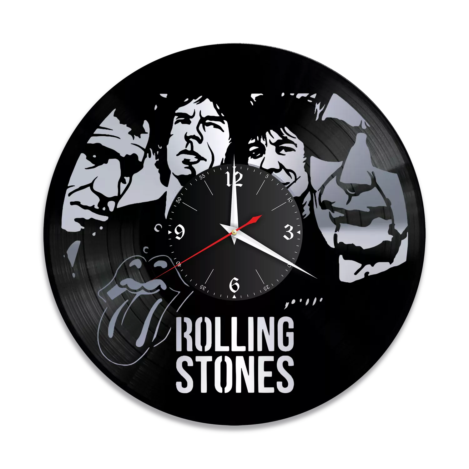 Часы настенные "группа Rolling Stones, серебро" из винила, №4 VW-10157-2