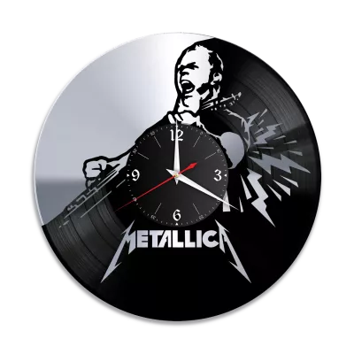 Часы настенные "группа Metallica, серебро" из винила, №5