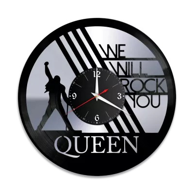 Часы настенные "группа Queen, серебро" из винила, №8