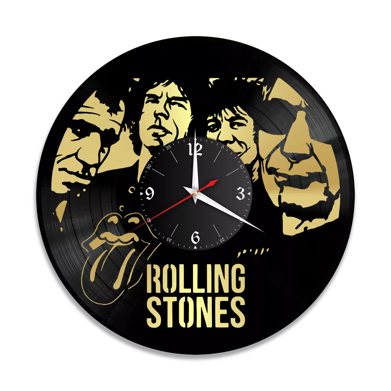 Часы настенные "группа Rolling Stones, золото" из винила, №4 VW-10157-1