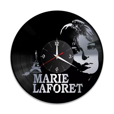 Часы настенные "Мари Лафоре (Marie Laforet), серебро" из винила, №1