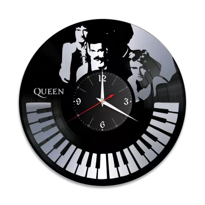 Часы настенные "группа Queen, серебро" из винила, №4