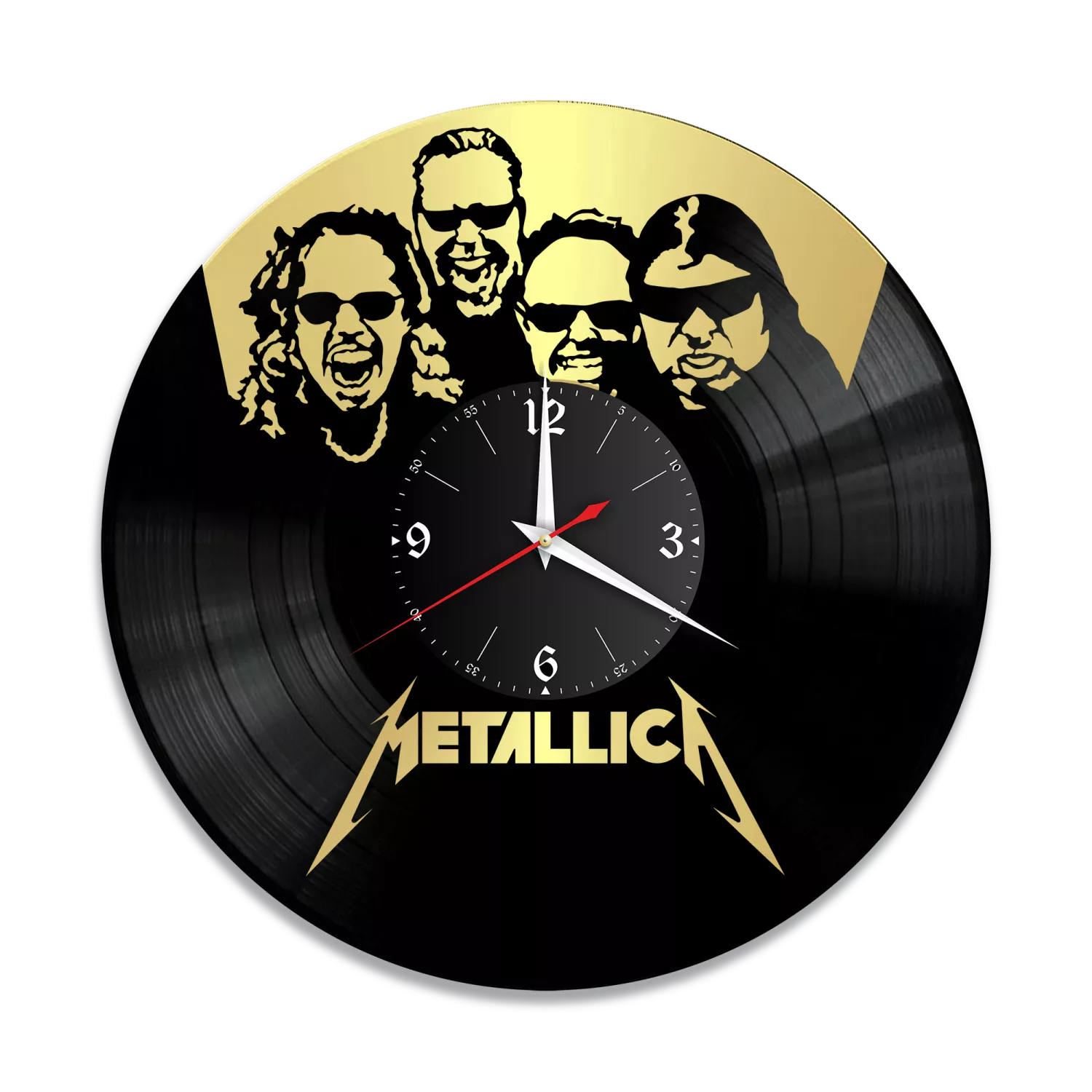 Часы настенные "группа Metallica, золото" из винила, №3 VW-10119-1