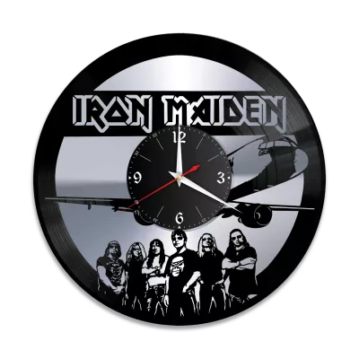 Часы настенные "группа Iron Maiden, серебро" из винила, №3