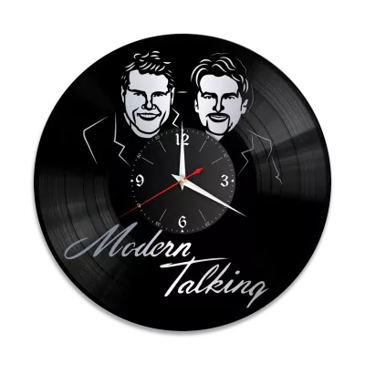 Часы настенные "группа Modern Talking, серебро" из винила, №2