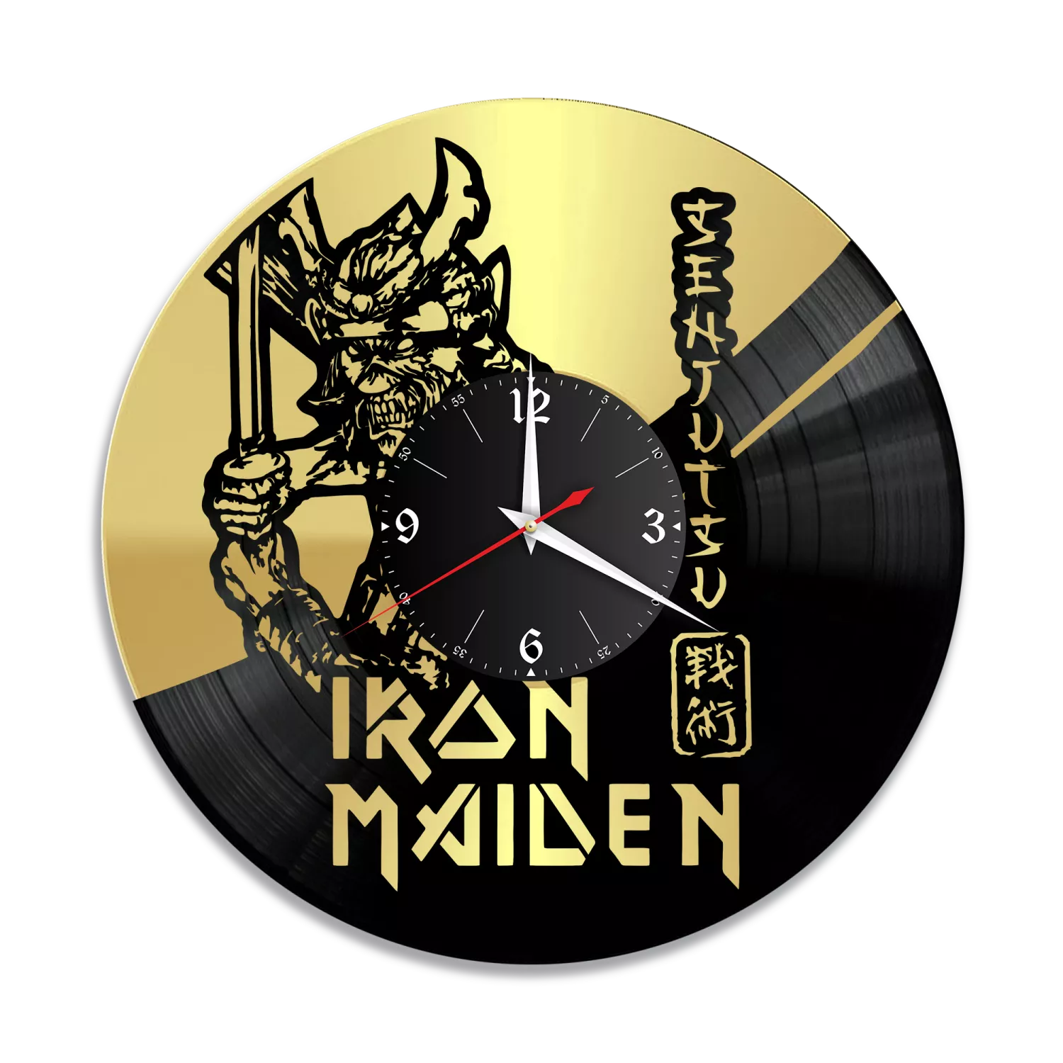 Часы настенные "Iron Maiden, золото" из винила, №4 VW-12096-1