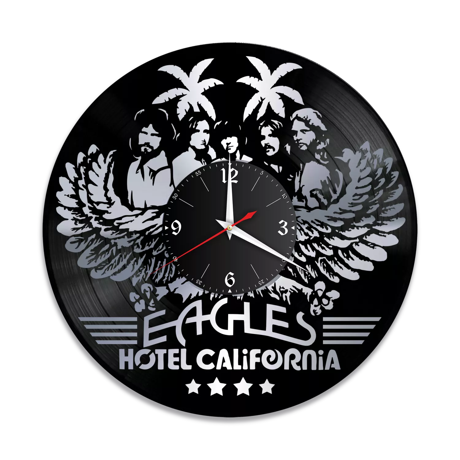 Часы настенные "группа Eagles, серебро" из винила, №1 VW-10917-2