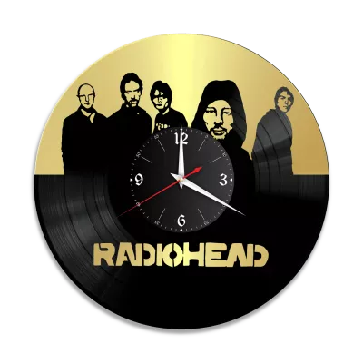 Часы настенные "группа Radiohead, золото" из винила, №1