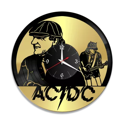 Часы настенные "группа AC DC, золото" из винила, №6