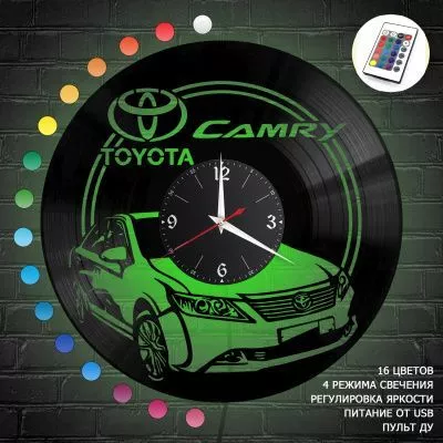 Часы с подсветкой "Тойота Camry (Toyota)" из винила, №5