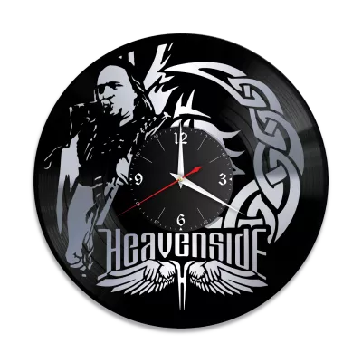 Часы настенные "группа Heavenside, серебро" из винила, №1