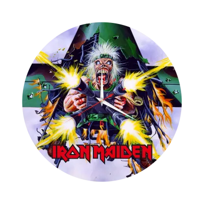 Часы настенные "группа Iron Maiden" из винила, №1, с принтом