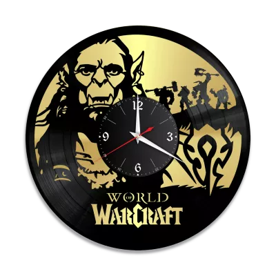 Часы настенные "Warcraft, золото" из винила, №2