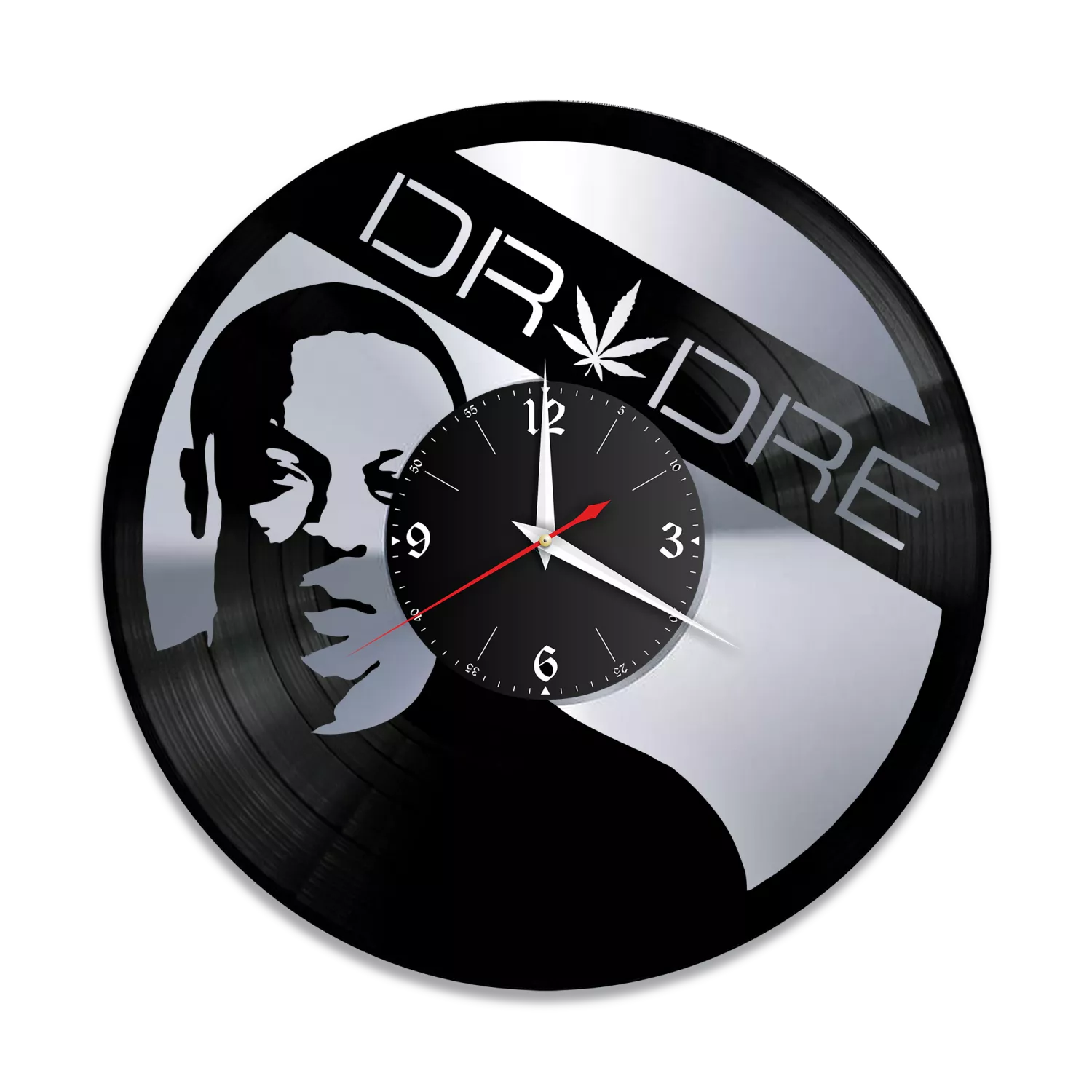 Часы настенные "Dr. Dre (Доктор Дре), серебро" из винила, №1 VW-10280-2