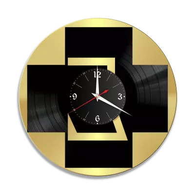 Часы настенные "Группа Rammstein, золото" из винила, №R1