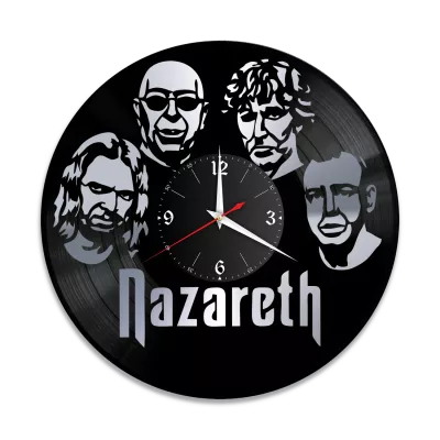 Часы настенные "группа Nazareth, серебро" из винила, №1