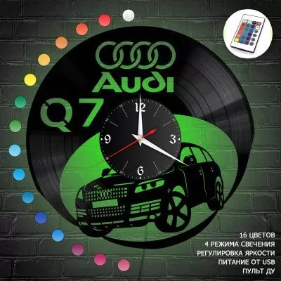 Часы с подсветкой "Audi Q7" из винила, №4