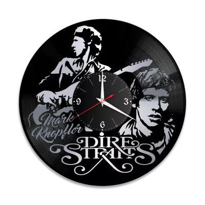 Часы настенные "группа Dire Straits, серебро" из винила, №1