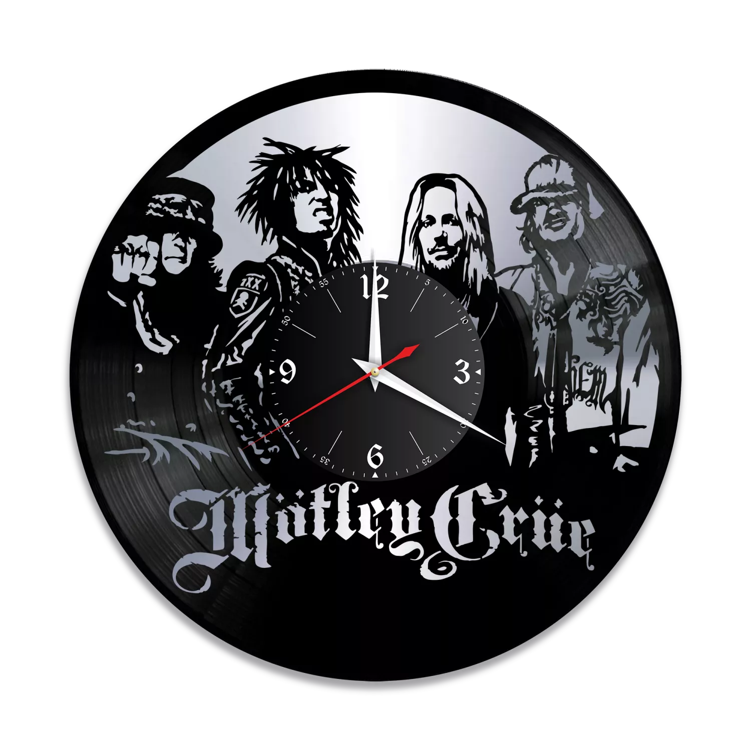 Часы настенные "группа Motley Crue, серебро" из винила, №1 VW-10823-2