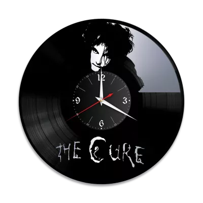 Часы настенные "Группа Cure, серебро" из винила, №R1