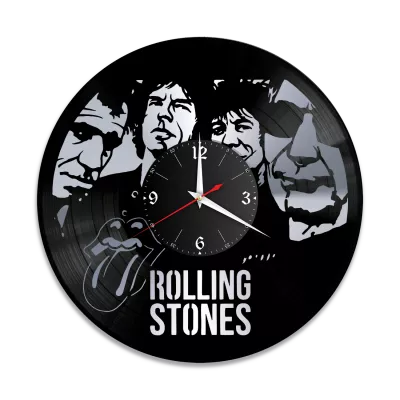 Часы настенные "группа Rolling Stones, серебро" из винила, №4