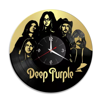 Часы настенные "группа Deep Purple, золото" из винила, №2