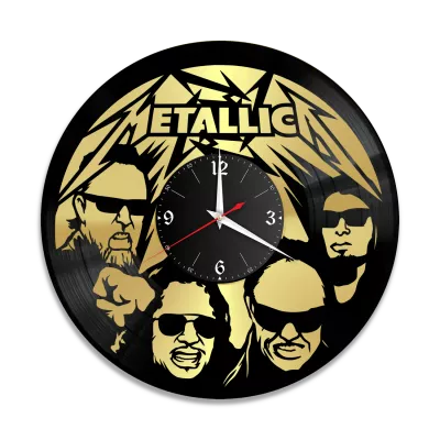 Часы настенные "группа Metallica, золото" из винила, №1